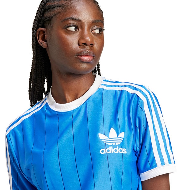 レディース アディカラースリーストライプス ピンストライプ半袖T