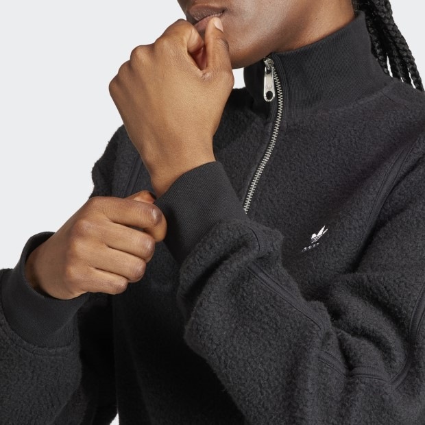 レディース エッセンシャルズ+ リバースハーフジップ ブラック