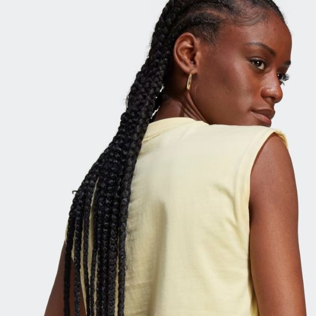 レディース ノースリーブ グラフィックTシャツ オールモストイエロー