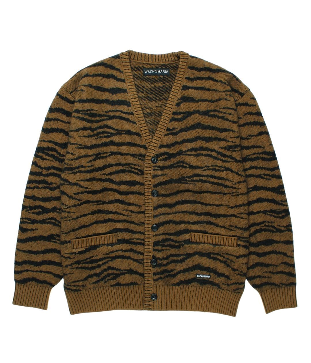 TIGER MOHAIR JACQUARD KNIT CARDIGAN【BROWN】｜WACKO MARIA｜MELTING
