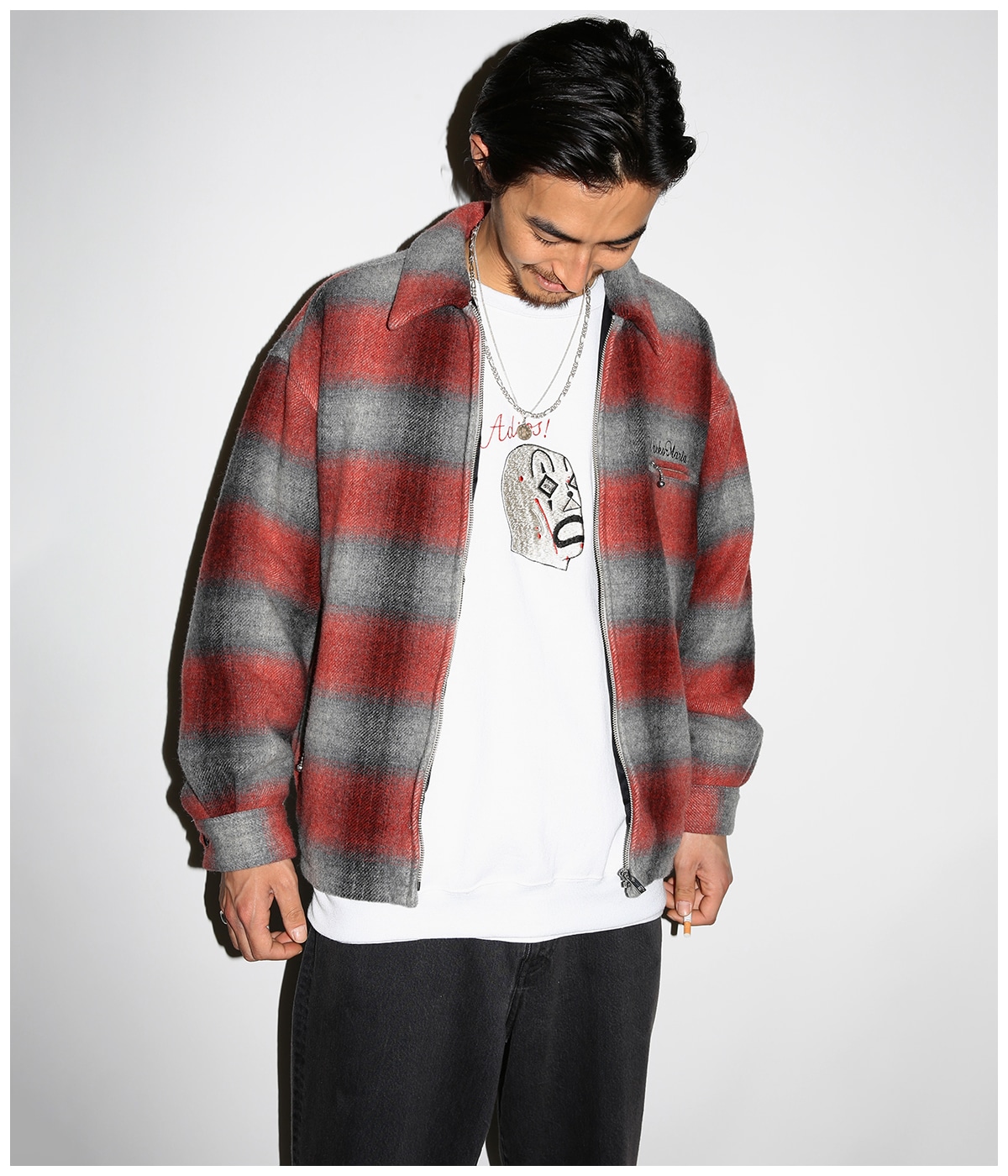 WOOL CHECK 50'S JACKET(TYPE-1)【RED】｜WACKO MARIA｜MELTING POT