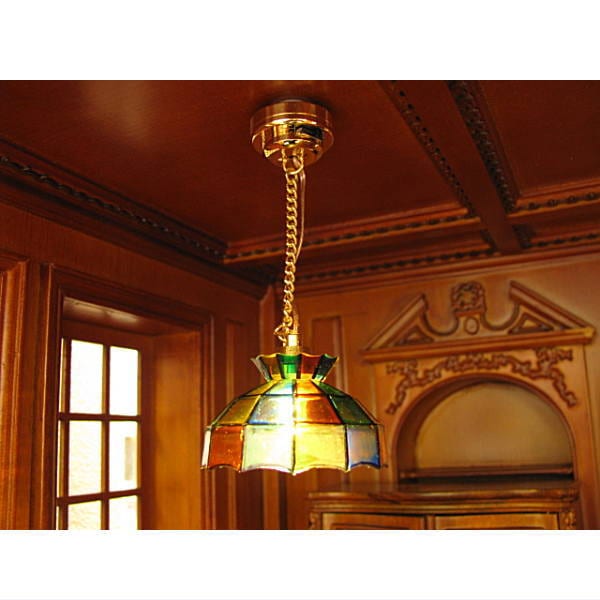 ミニチュア雑貨 3V電池式LED照明 ペンダントライト ティファニー [HKL