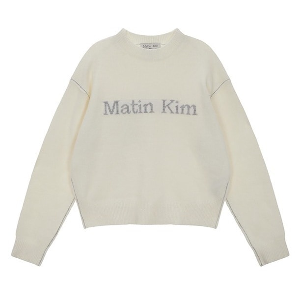 MATIN KIM ニット セーター COLOR LINE POINT LOGO KNIT PULLOVER