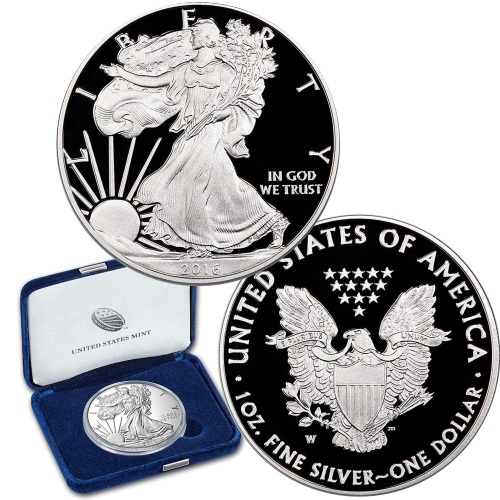 銀行振込5%オフ】 2016年W シルバー アメリカンイーグル 1oz プルーフ