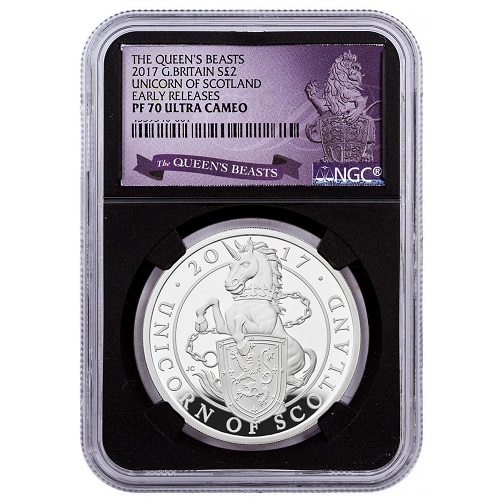 銀行振込5%オフ】 2017年 英国 クイーンズビースト 2ポンド ユニコーン