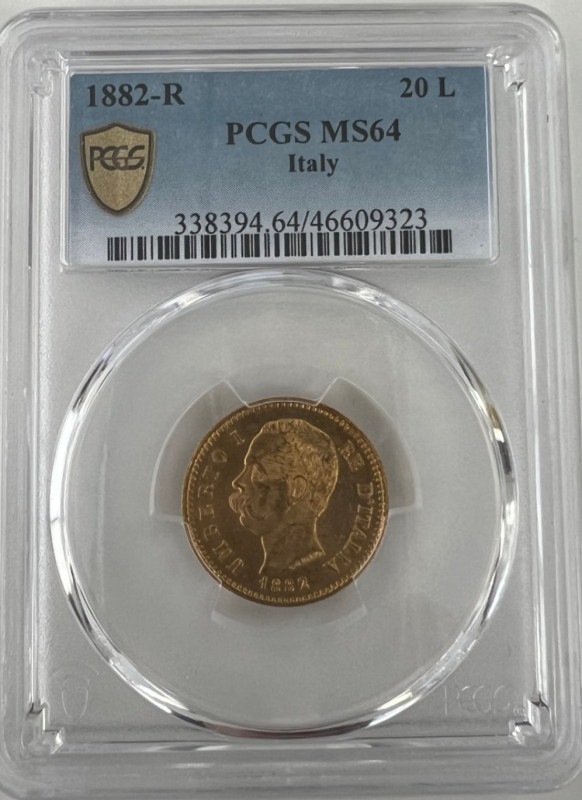 銀行振込・会員様割引なし】1882 R イタリア王国 ウンベルト1世 20リラ