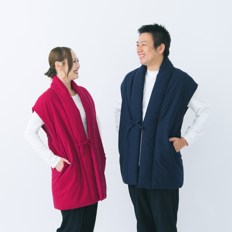 袖なし半纏 [山並みロングポンチョ] 全4色