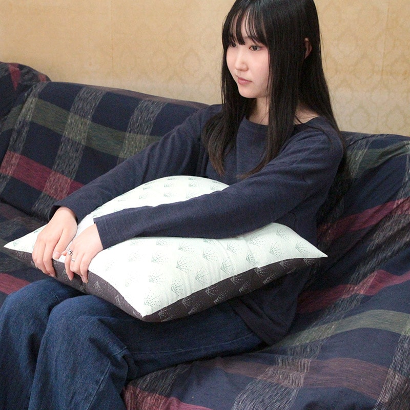 数量限定】COMPANY×宮田織物 クッション [moss moss] 白 綿100％