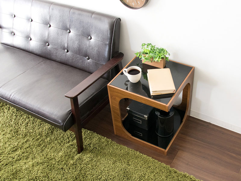 ガラス天板のサイドテーブル｜シンプルモダン | インテリア・家具の