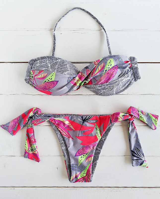 フロントツイストバンドゥ水着 ジオメトリック Morena Rosa | 海外