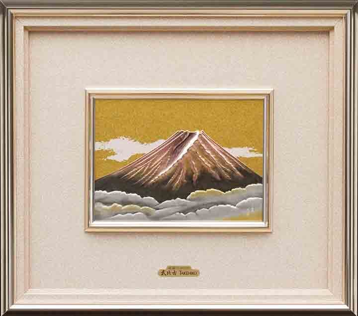 武比古 純銀 金属額 赤富士 5号 | 銀製品,武比古 | 森銀器製作所公式