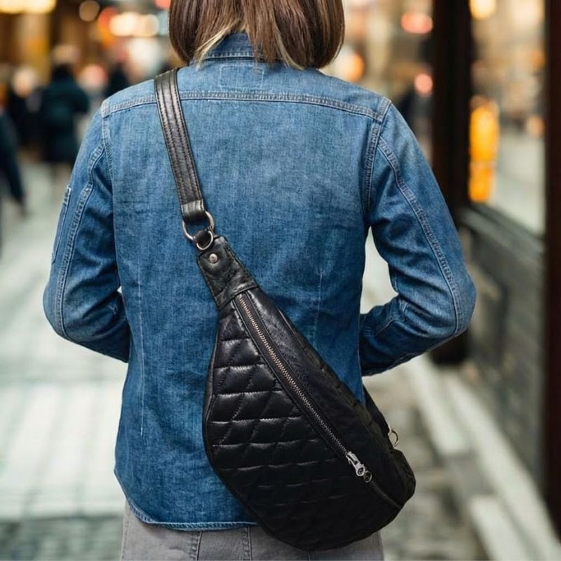 MOTOBLUEZ シープスキンファニーパック ブラック MB-BF01 ダイヤ