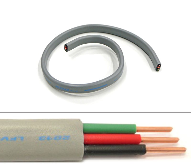 VVF 2.0mm 3芯 黒・赤・緑 | 長さ 350mm〔2D-9〕 | 電気工事士技能試験