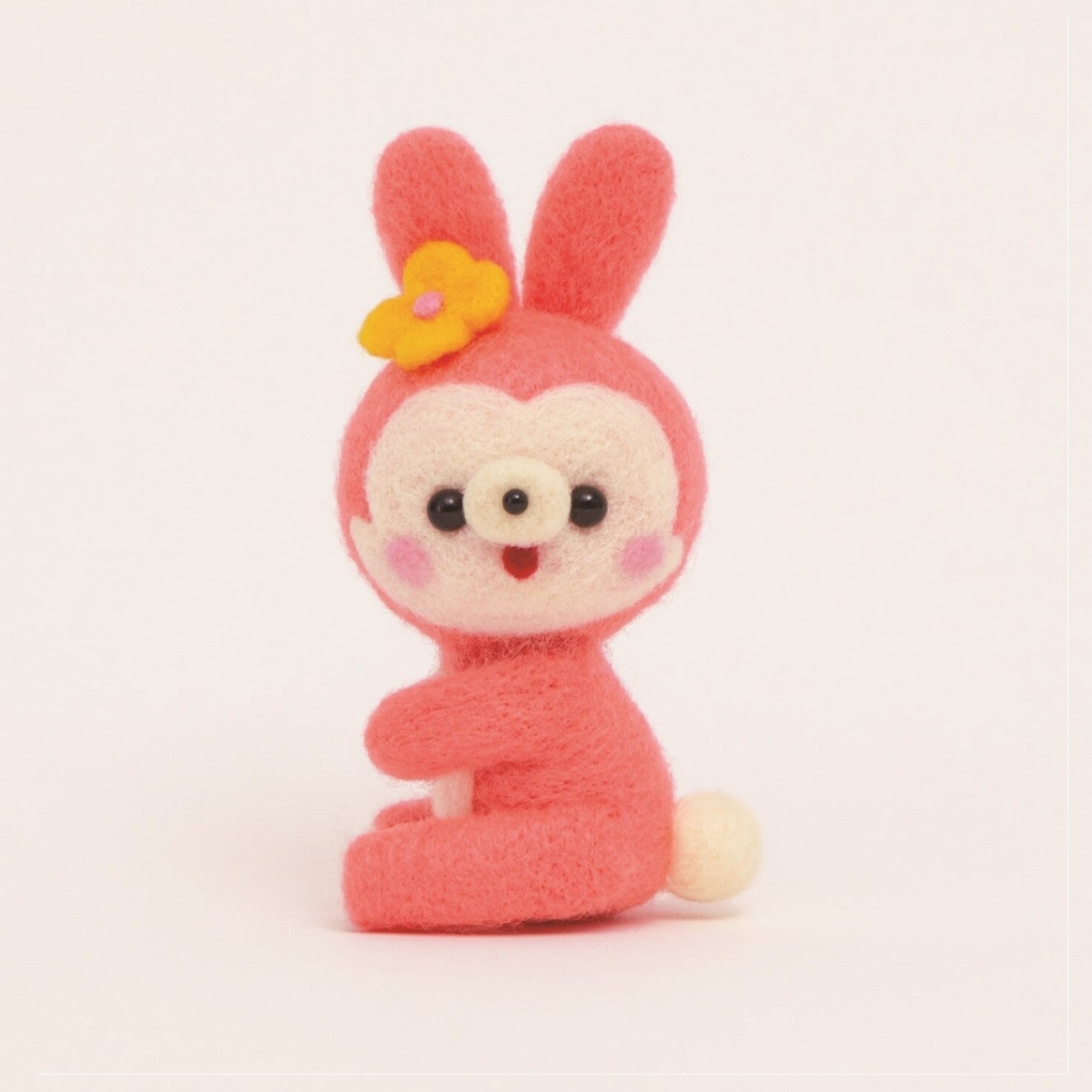 羊毛フェルトで作る ピンクのうさぎさん 羊毛フェルトキット | 羊毛