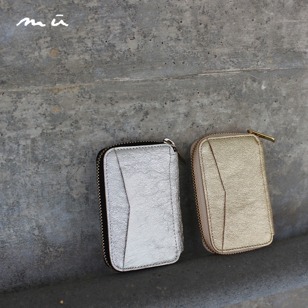 mu】本革 Rファスナー コンパクト財布【HAKU】［mu-75040］