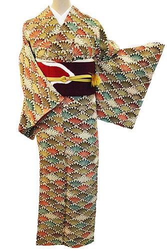 正絹小紋「青海波扇総柄」 | 種類から探す,小紋 | きものサロンながしまR&C