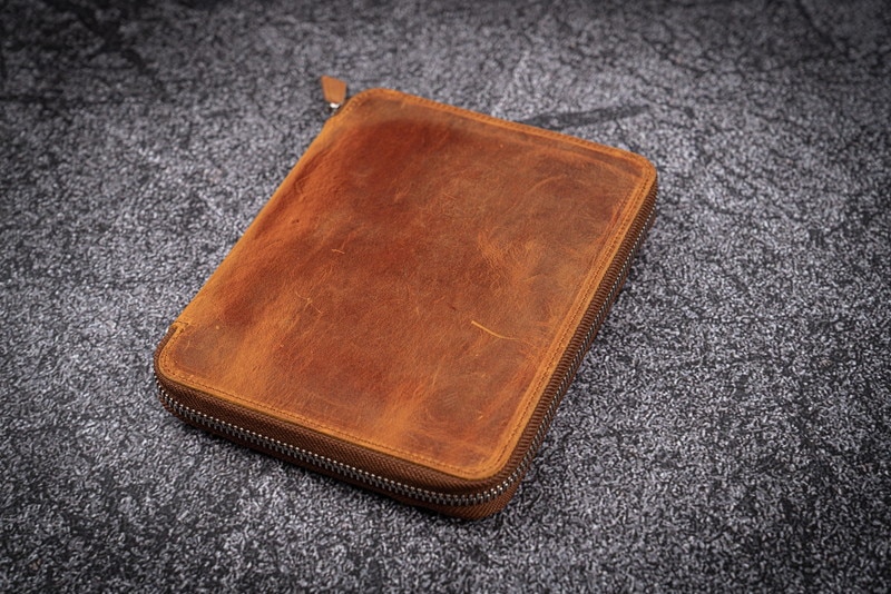 ガレンレザー 10本差しペンケース/A5ノートホルダー クレイジーホース