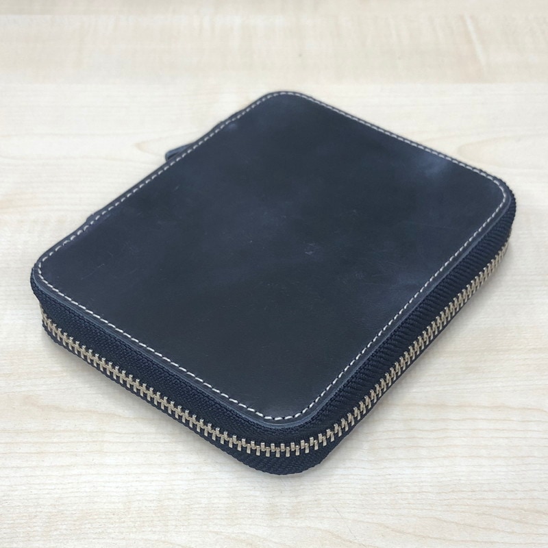 ガレンレザー 10本差しジップペンケースクレイジーホース ネイビー
