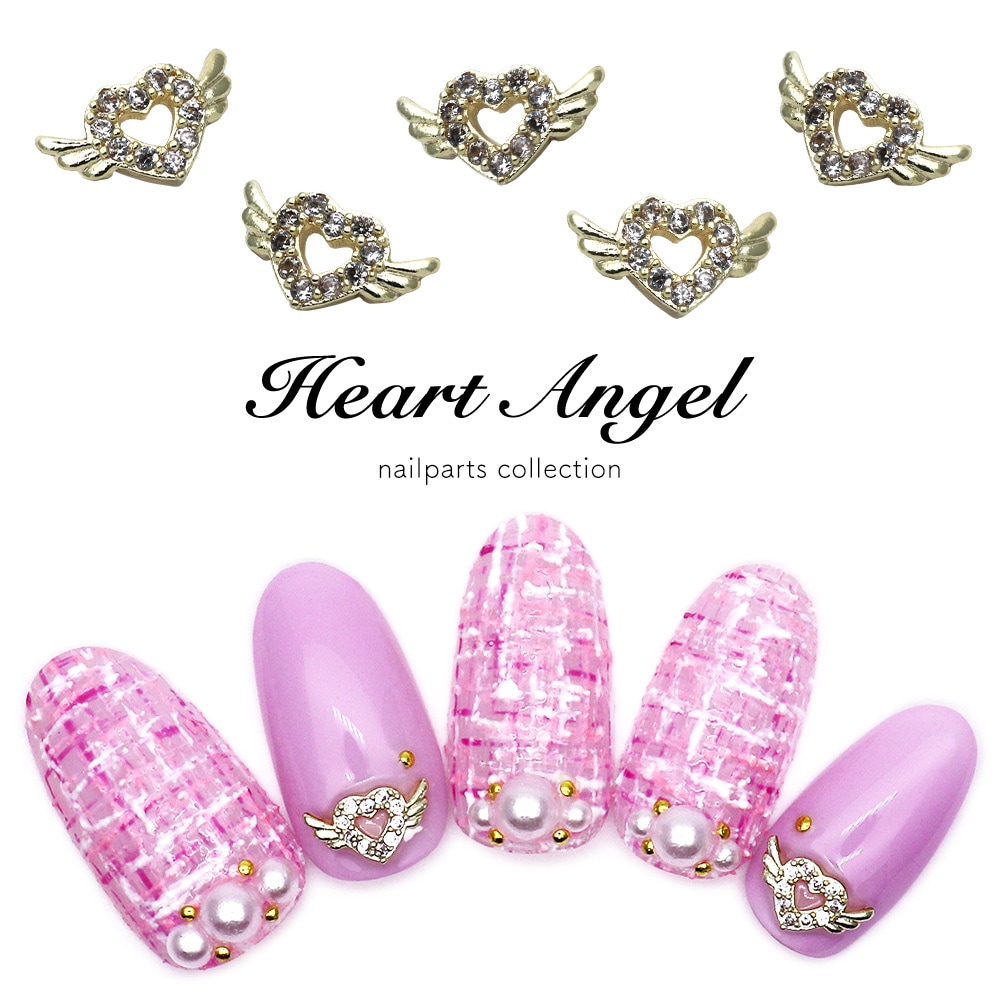 ネコポス送料無料】ネイルパーツ ジルコニア製 ハートエンジェルパーツ