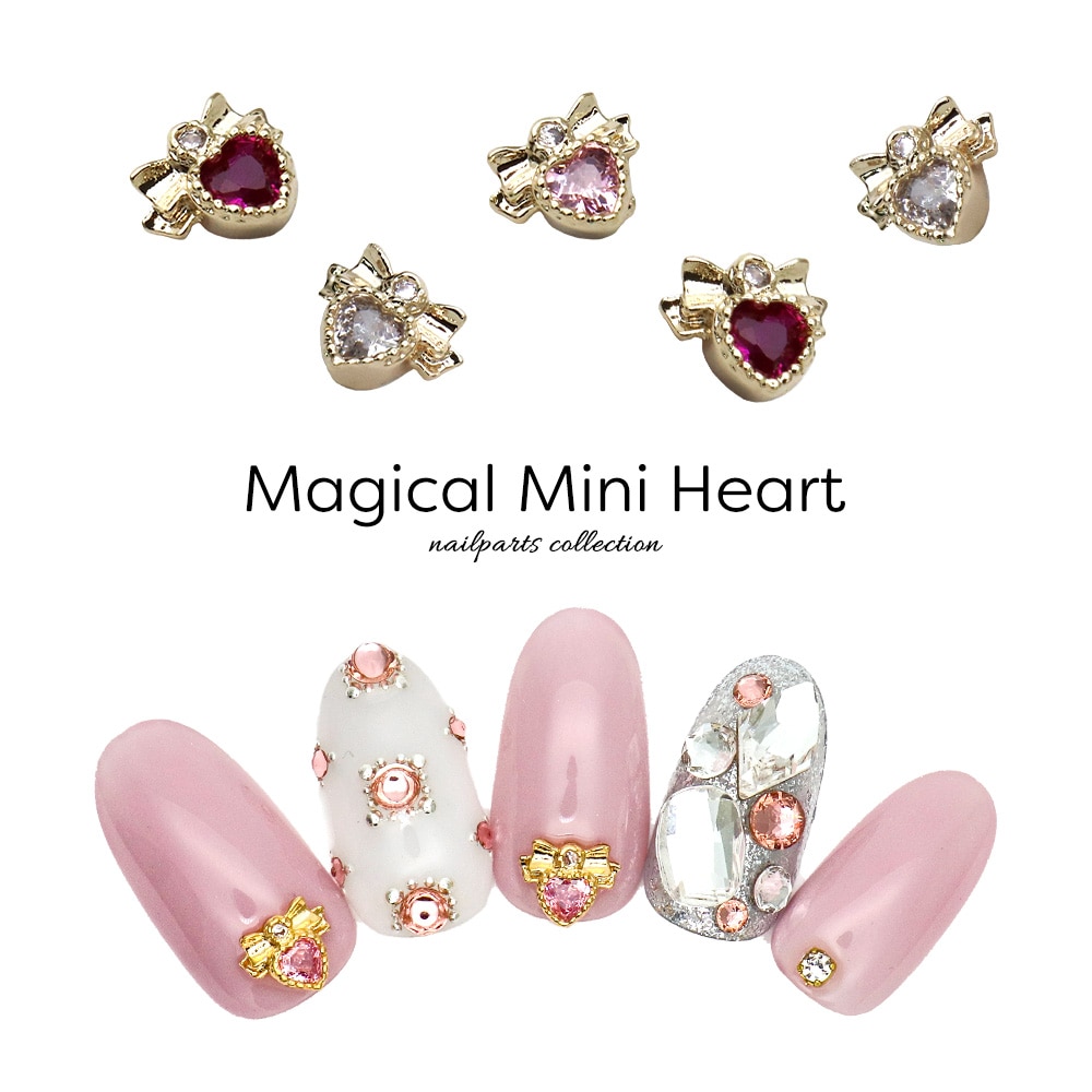 ネコポス送料無料】ネイルパーツ ジルコニア製 マジカルミニハート
