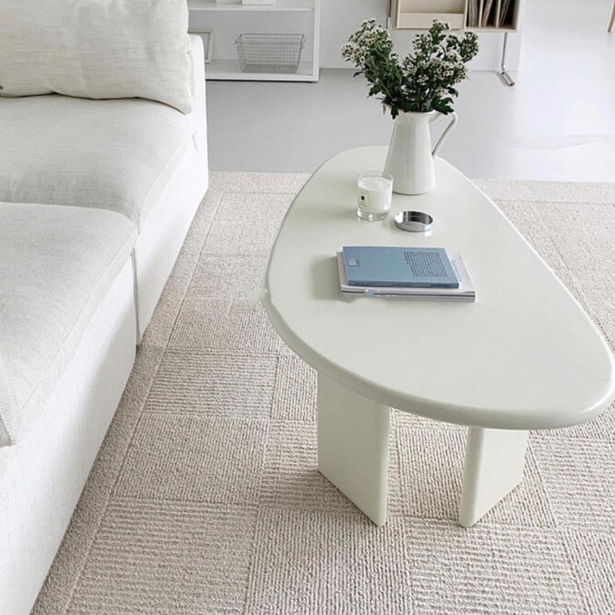 120cm] VeroMan ローテーブル たまご型 楕円形 コーヒーテーブル