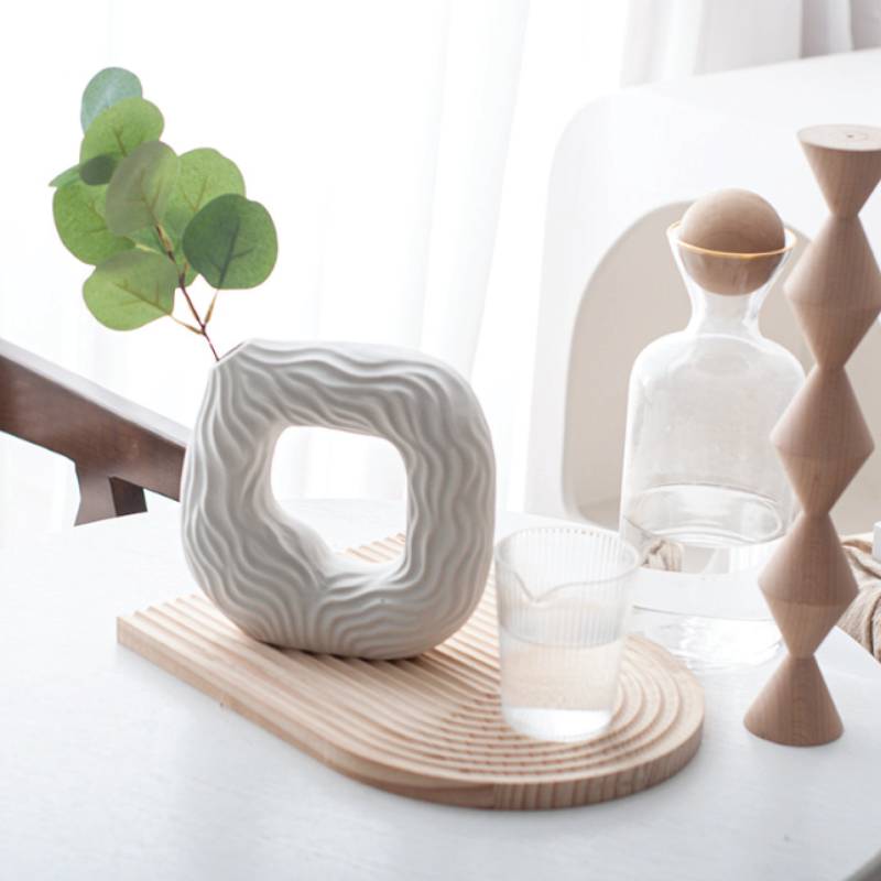 小] VeroMan フラワーベース 一輪挿し 花瓶 セラミック 正方形 四角 横