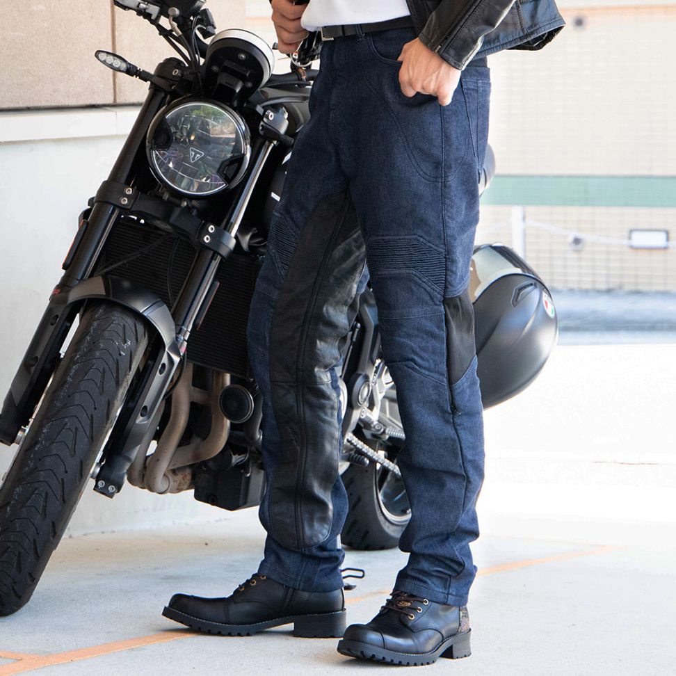 バイク 本革ヒートガード付き ウェア,メンズ,パンツ,本革ヒートガード