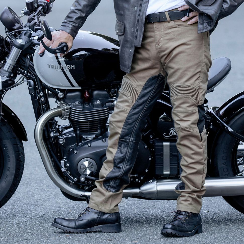バイク 本革ヒートガード付き ウェア,メンズ,パンツ,本革ヒートガード