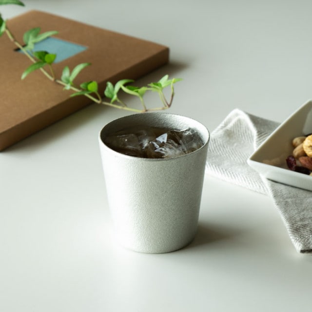 純銀 打ち出し ぐい呑 盃 タンブラー2個組 タンブラー 2ヶセット｜錫