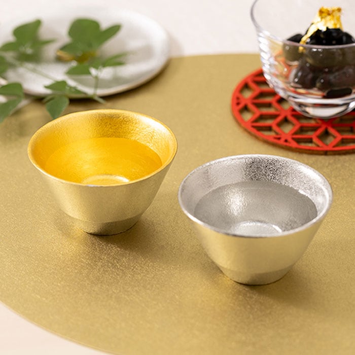 盃 - 喜器（きき）- 2 錫・金箔セット｜錫製雑貨・酒器の通販は能作