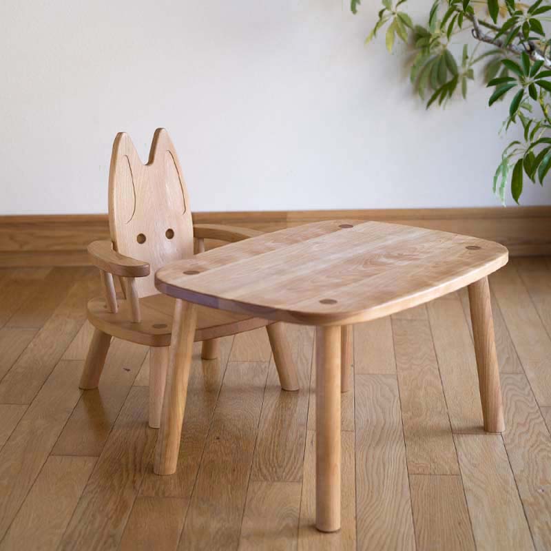 ひじ付ウサギイス 【無垢の木で作った、かわいいウサギのひじ付き