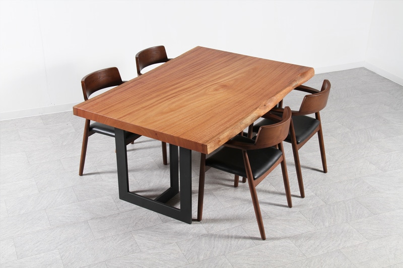 マホガニー 1枚板 オイル仕上げ 4人掛け | 一枚板テーブル | 大垣WOOD