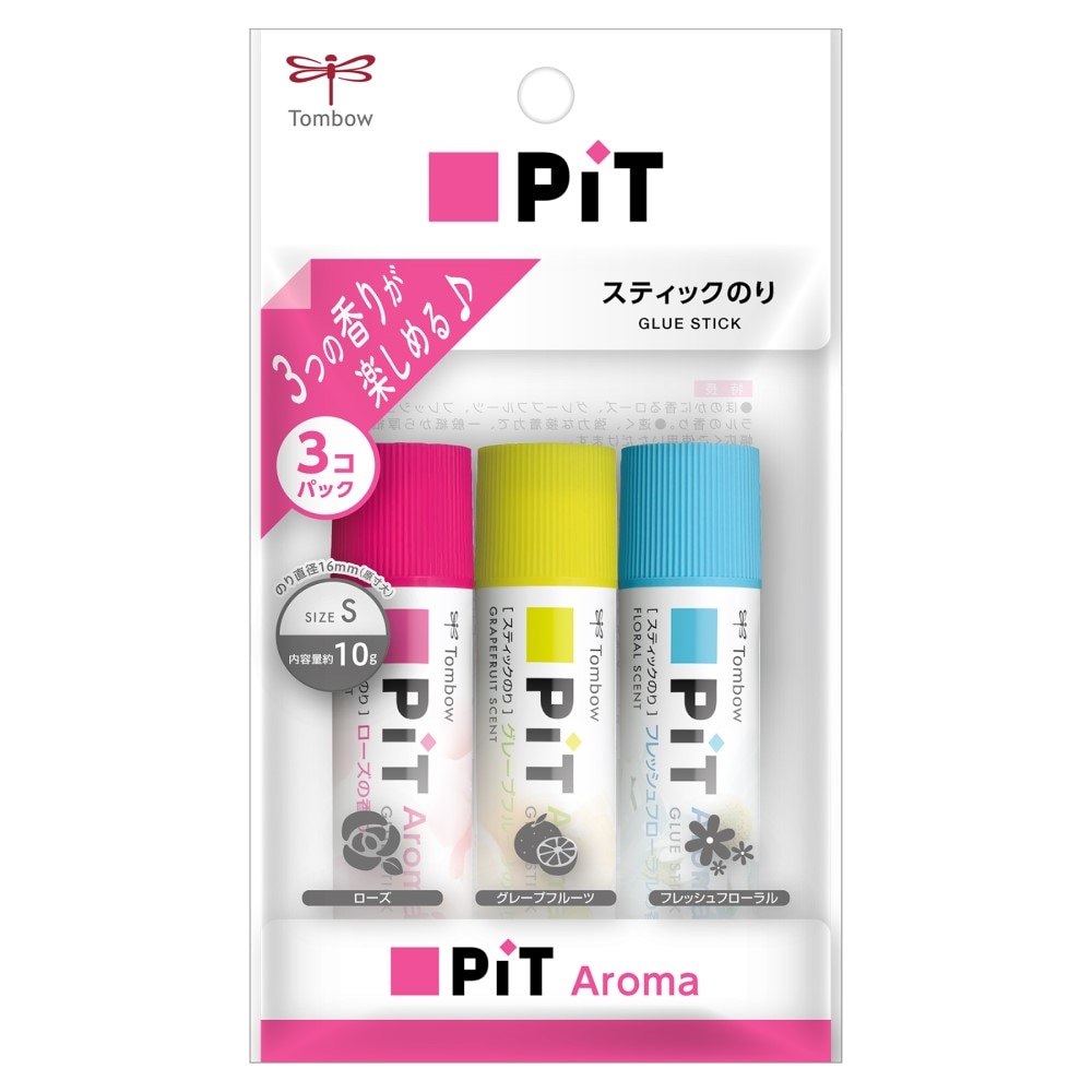 トンボ鉛筆 PITスティックのり ピットハイパワーS アロマ 香り 3P
