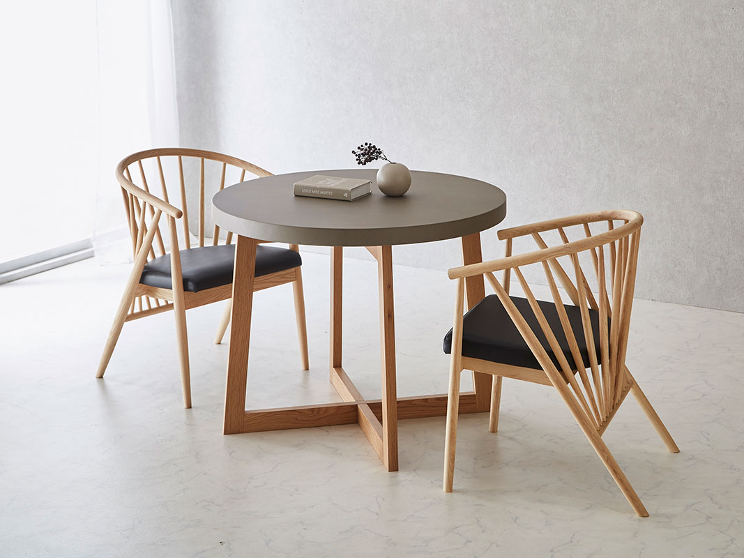 幅90 ダイニング 3点セット 90cm 丸テーブル チェア2脚 まるガレット