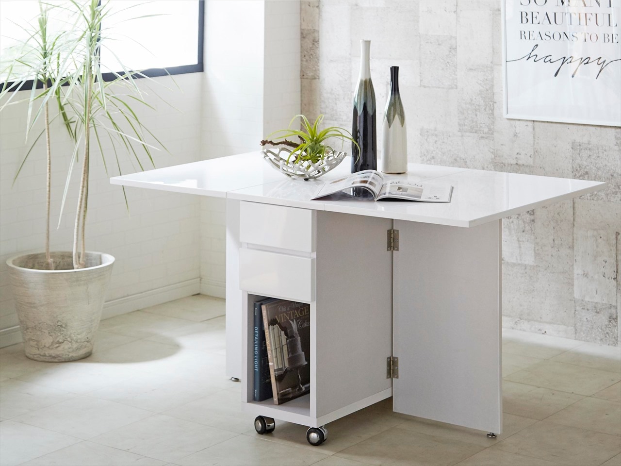 ダイニングテーブル DTテーブル 両バタフライ】伸縮 折りたたみ