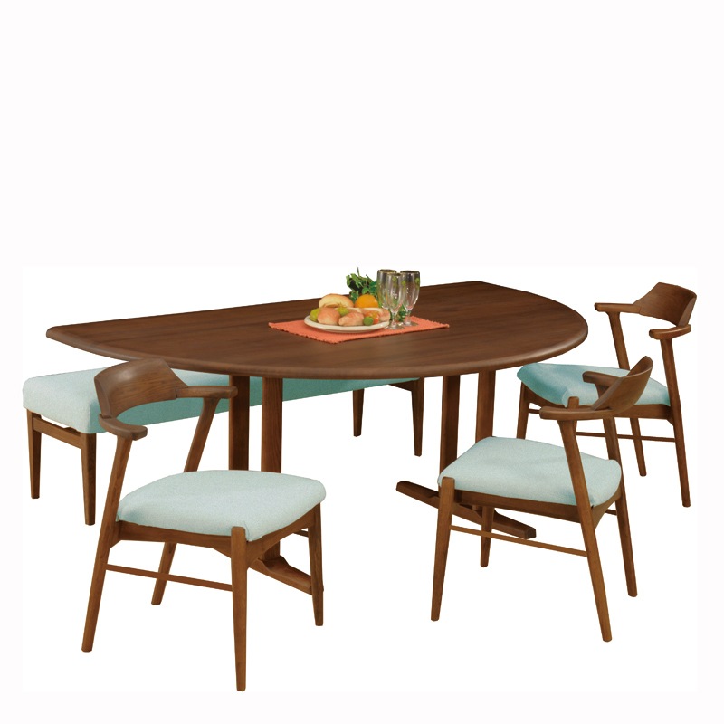 6人掛けダイニングセット・ベンチタイプ YUME 無垢板天板・半円形