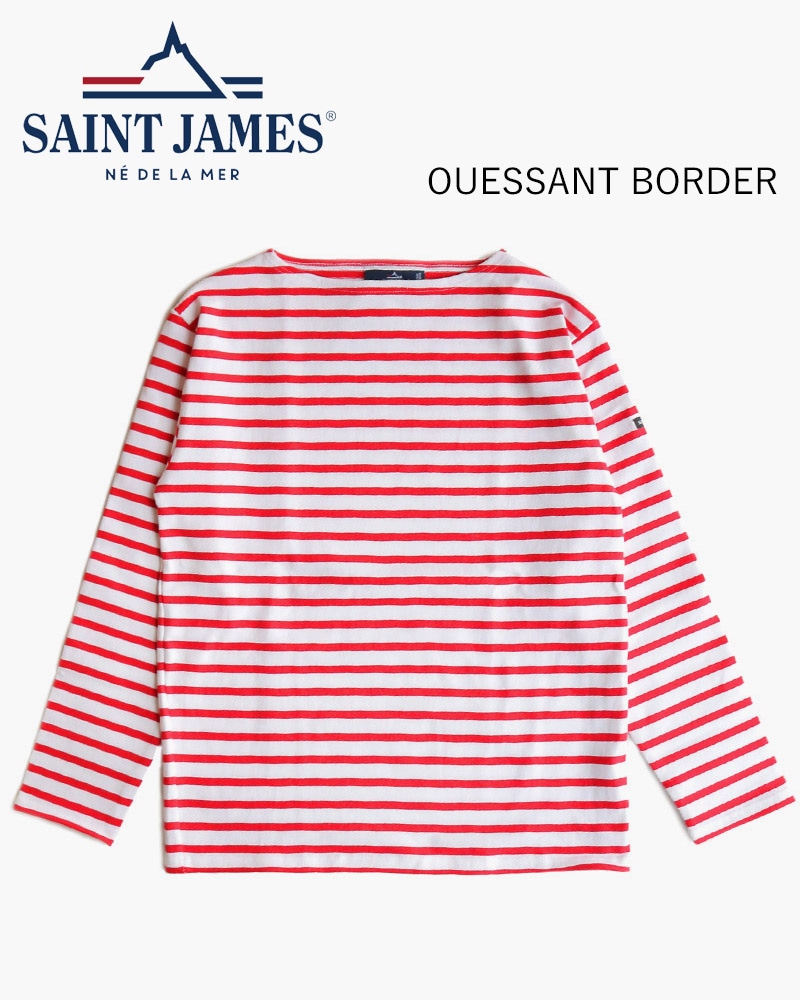 セントジェームス ウエッソン ウェッソン ボーダー 長袖 カットソー 赤