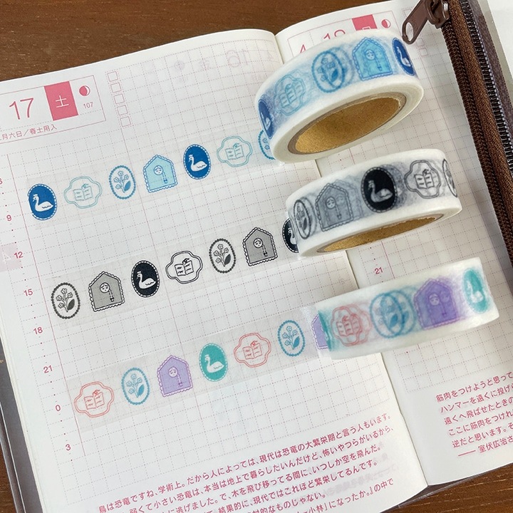 マスキングテープ ブローチコレクション モノクロ マステ | その他文具