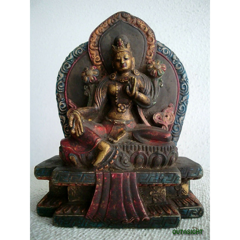 グリーンターラ 石彫像 ブータン NAS-37 | Statue/彫像/金属像/置物