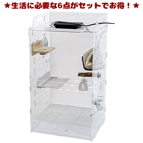 28周年セール中】フクロモモンガ専用飼育ケース【ヒーター付6点セット