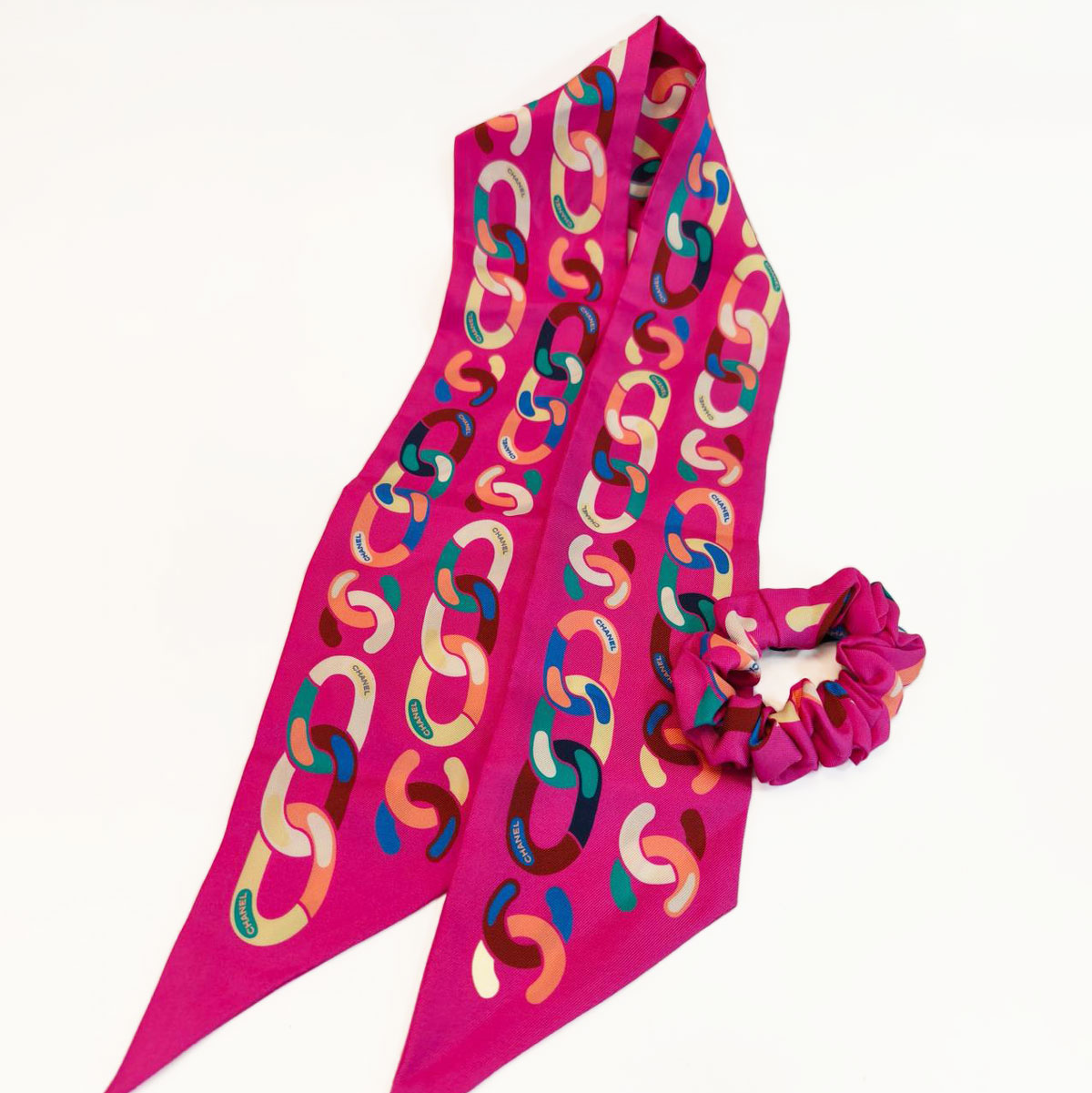 CHANEL シャネル ココマーク チェーンモチーフ シルク ヘアバンド