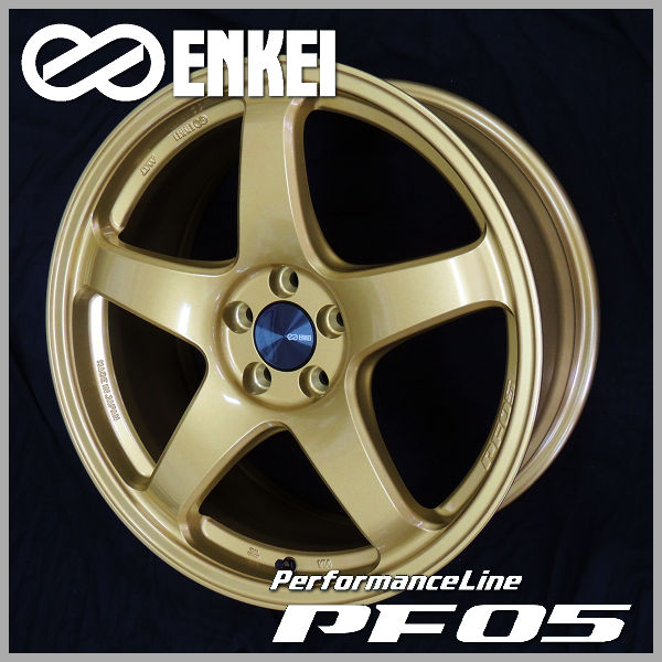 送料無料 レヴォーグ 等に ENKEI エンケイ PF05 ゴールド 7.5J +48 5穴