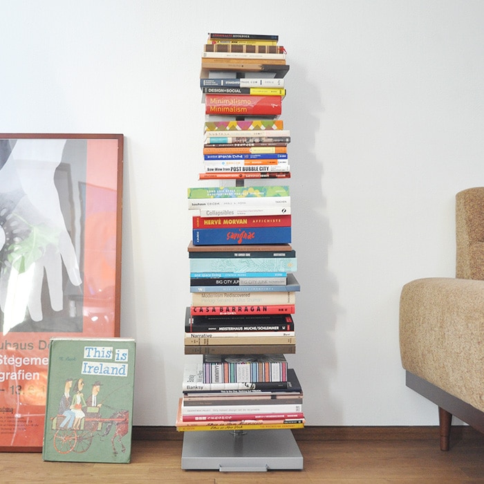 Tsum dock ブックタワー【隠しキャスター付・ハイタイプ8段／シルバー