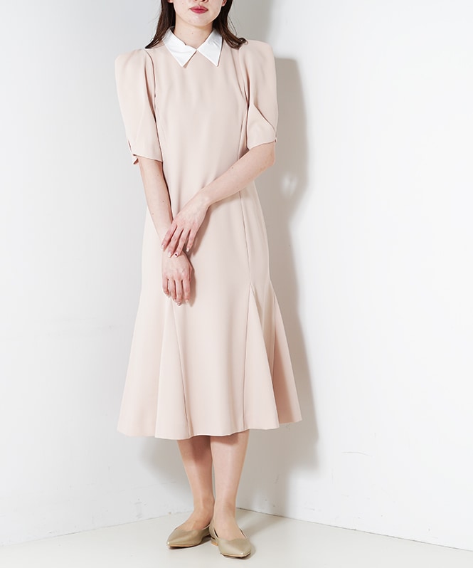 付け襟付きマーメイドシルエットワンピース | ONEPIECE | ROOM903 online