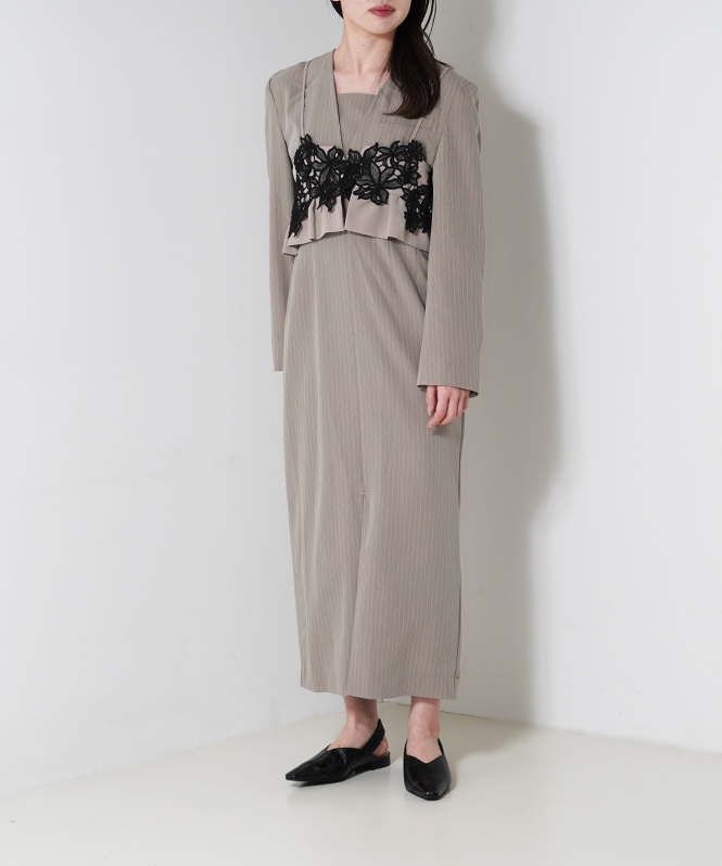 pinstripe tailored bustier dress | DRESS,DRESS | ROOM903 online