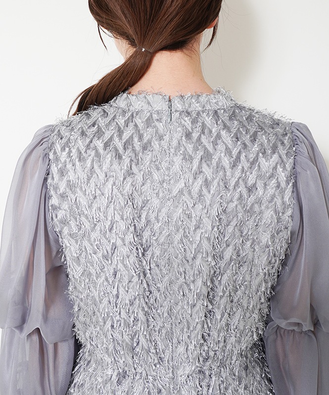 デザインスリーブシャギードレス□ | ALL ITEM | ROOM903 online