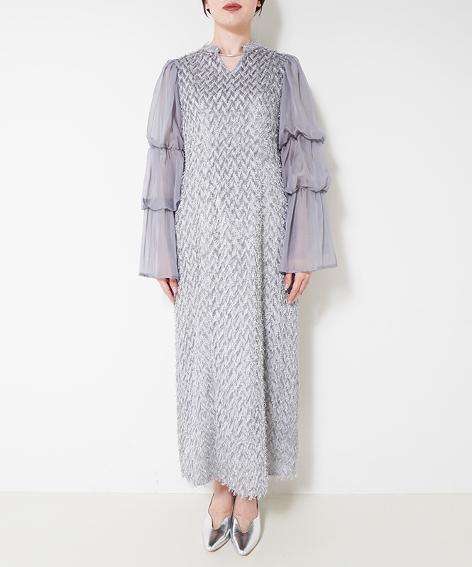 デザインスリーブシャギードレス□ | ALL ITEM | ROOM903 online