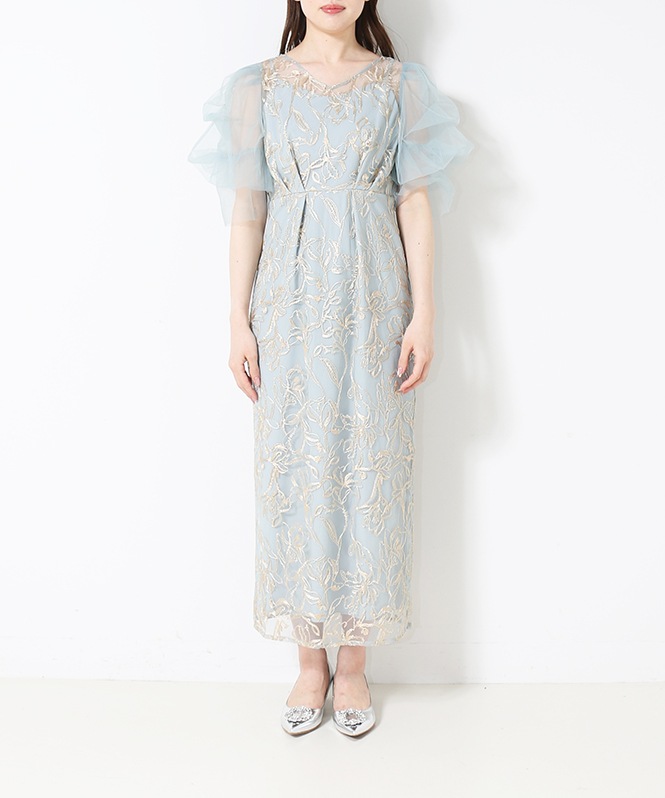 Fluffy sleeve pencil dress | ONEPIECE | ROOM903 online