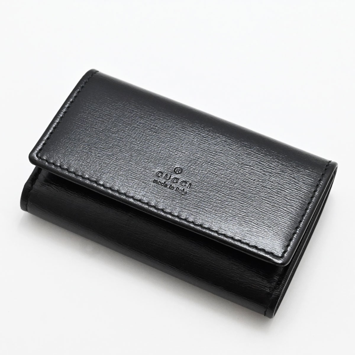 グッチ GUCCI 6連キーケース メンズ レザー ロゴ ブラック 3492