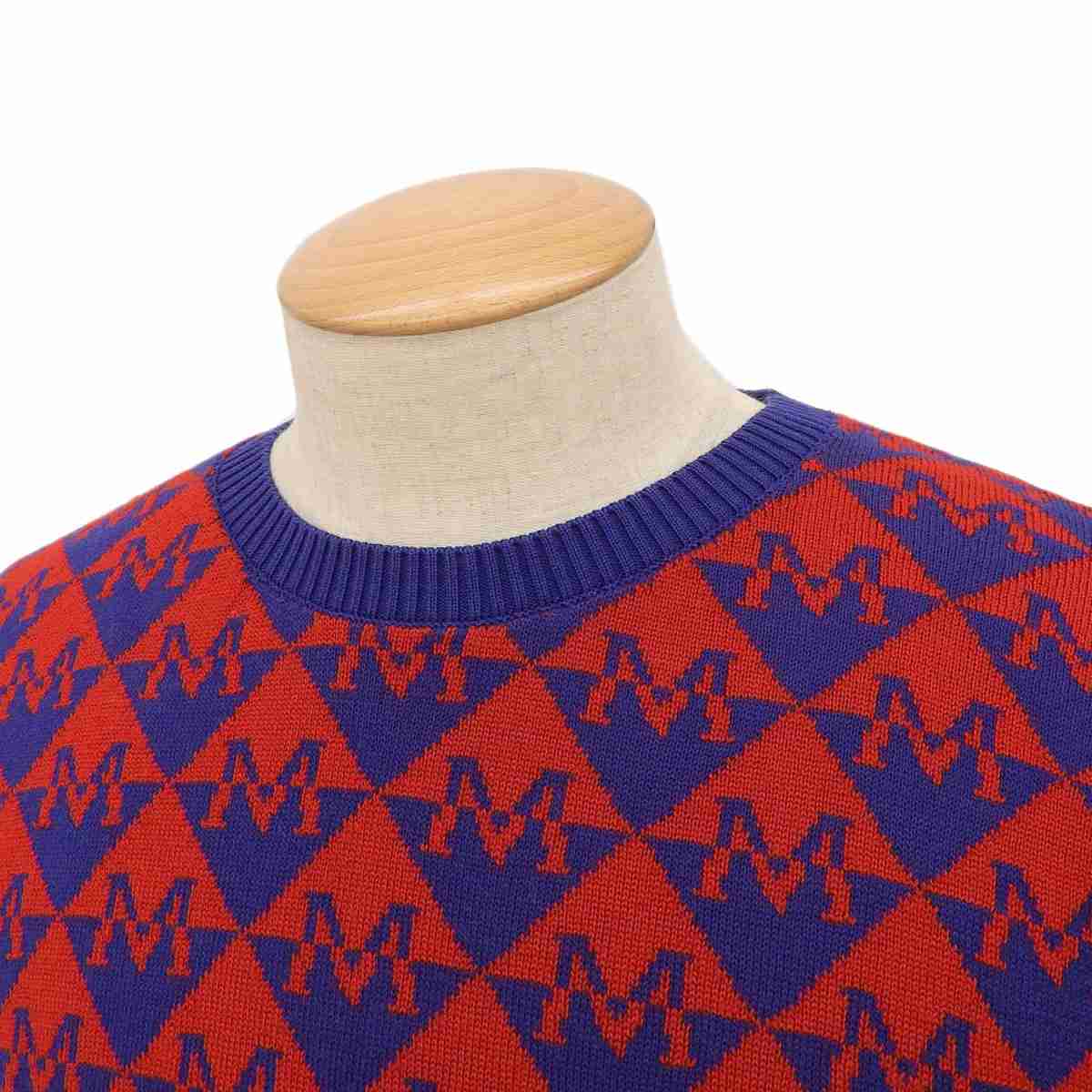 モンクレール MONCLER 長袖 セーター ウール コットン レッド ブルー